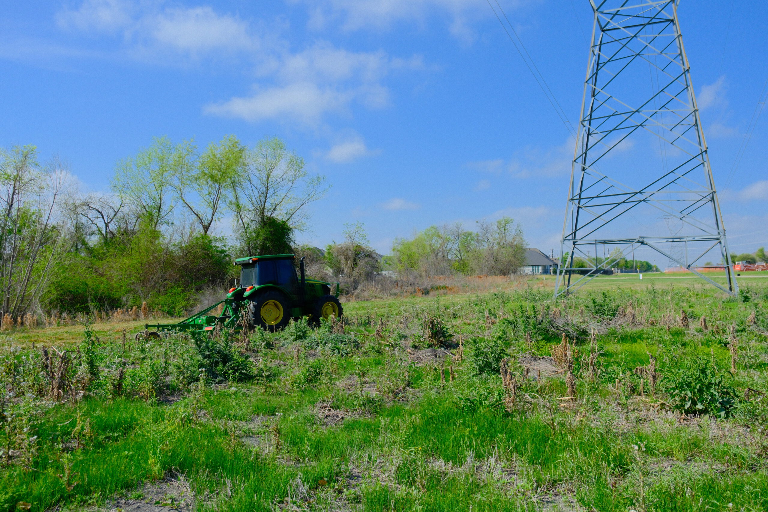 Field mowing at HOA community in DFW